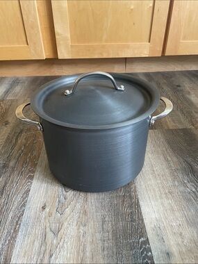 Anolon Hard Anodized Nonstick 8 quart Stock Pot with Lid and Stainless Handles